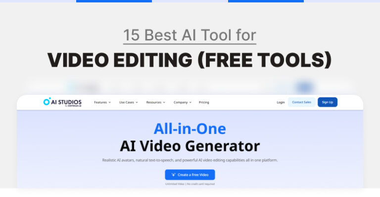 15 Best AI Tool for video editing (Free Tools)